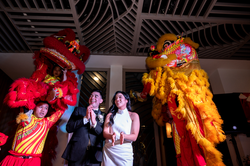 Lion Dance in Alexandra & Neil Wedding in Premier Village Danang Resort